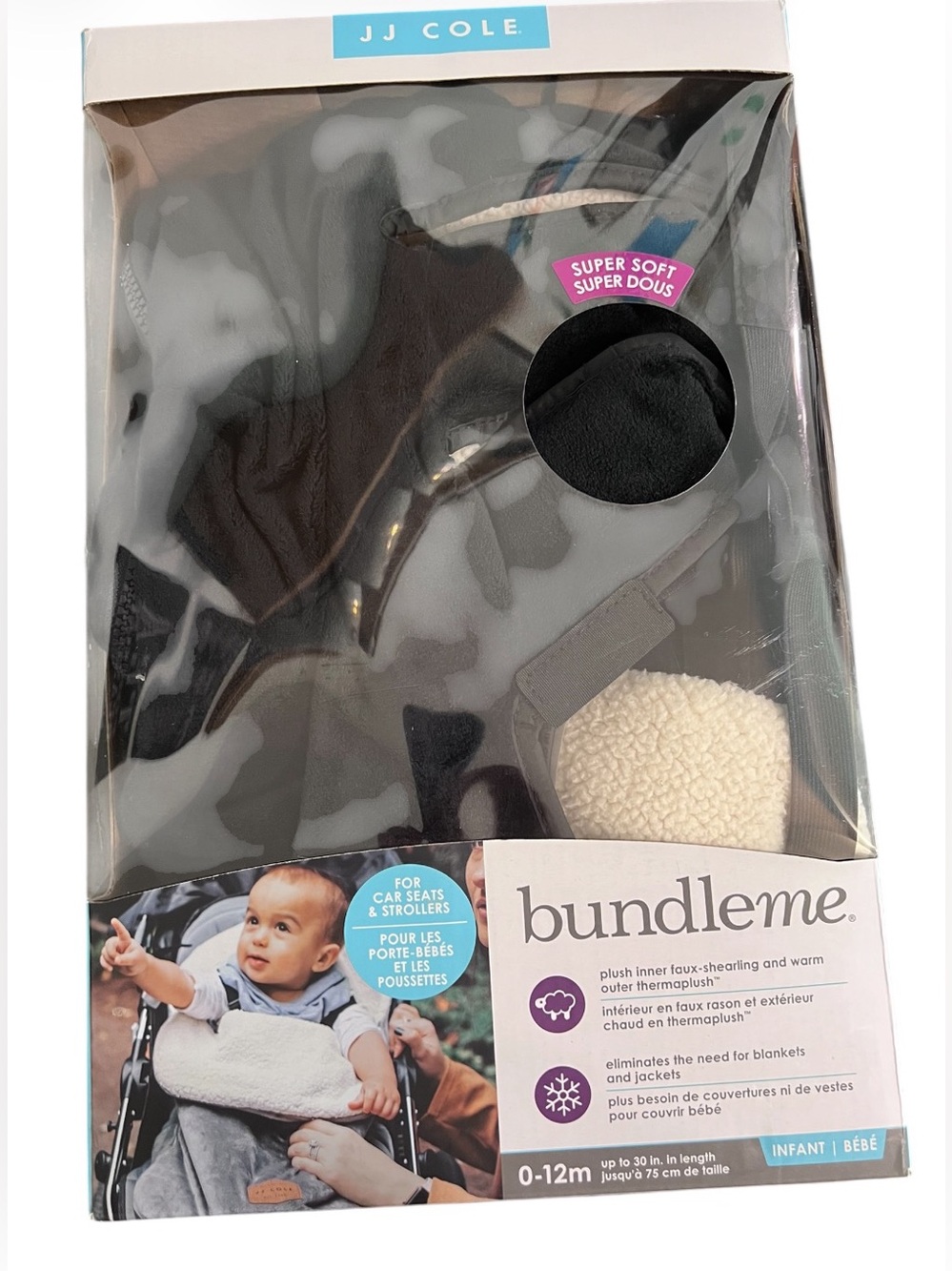 JJ Cole BundleMe Infant Car Seat & Stroller Cover | Black | New Open Box